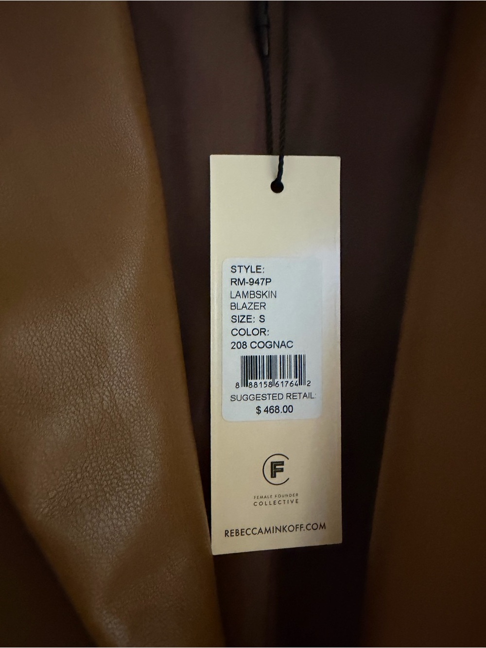 Rebecca Minkoff Brown Faux Leather Blazer Jacket - Picture 3 of 5